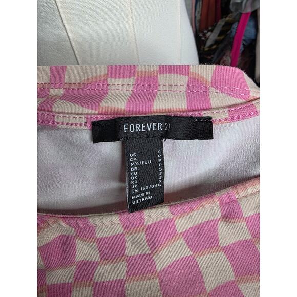 FOREVER 21 Pink/Beige Checkered Tank Top - Picture 3 of 3